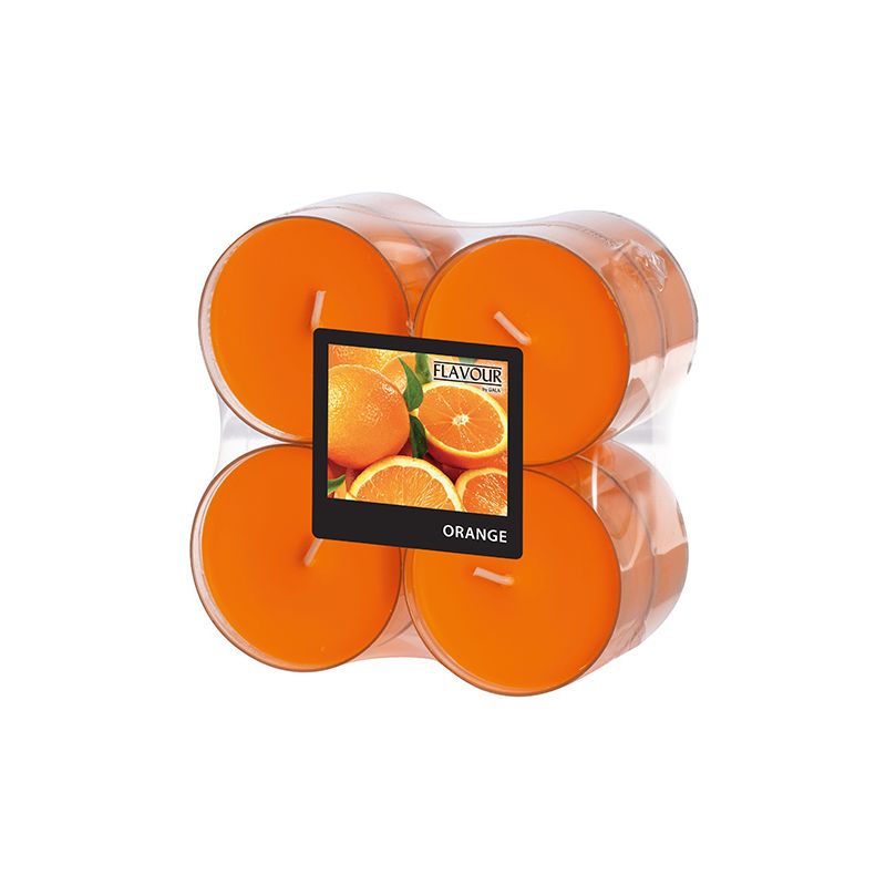 Maxi-Duftteelichter, Orange,  Ø 59 mm · 24 mm, "Flavour" - Bild 1