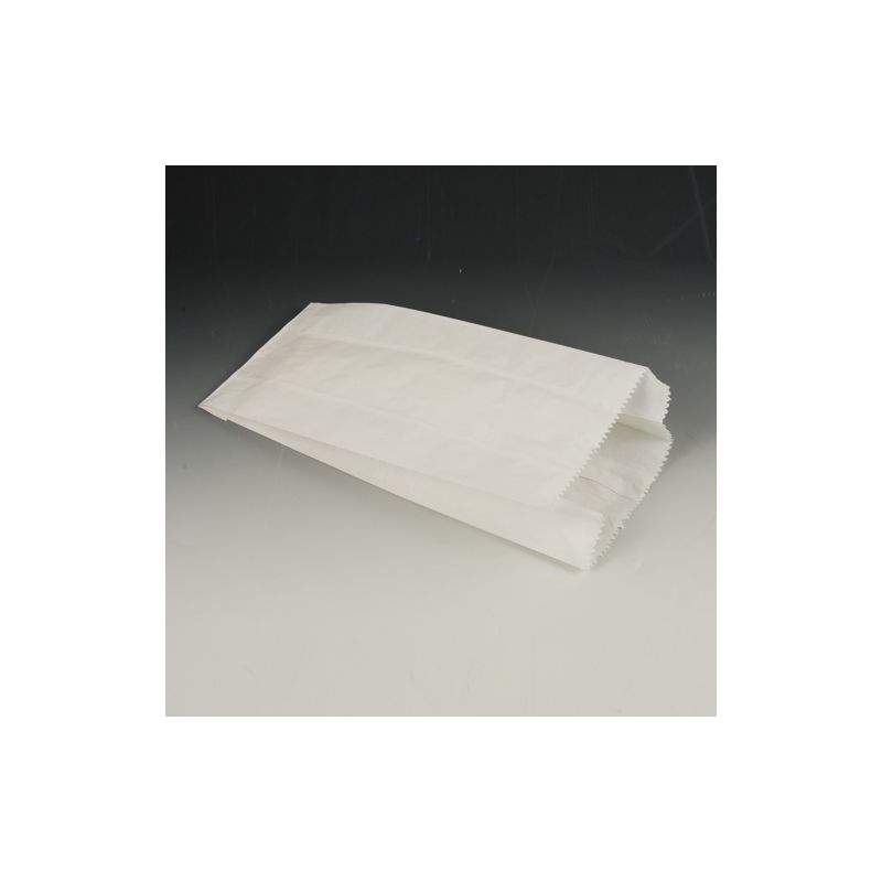 Papierfaltenbeutel, Cellulose, gefädelt 24 x 11 x 6 cm weiss Füllinhalt 1 kg - Bild 1