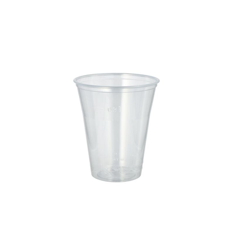 Plastikbecher (PS) 0,3 l Ø 9,5 cm · 11 cm klar mit Schaumrand - Bild 1