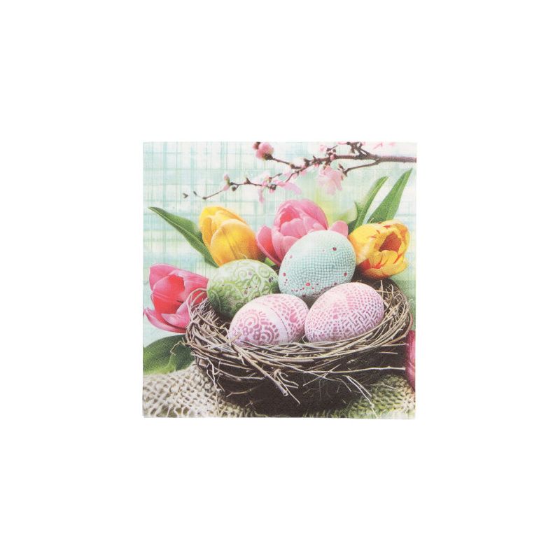 Servietten, 3-lagig 1/4-Falz 33 x 33 cm "Easter Basket" - Bild 1