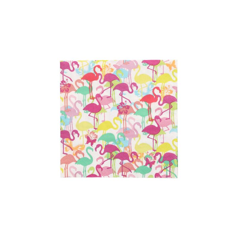 Servietten, 3-lagig 1/4-Falz 33 x 33 cm "Flamingoparty" - Bild 1