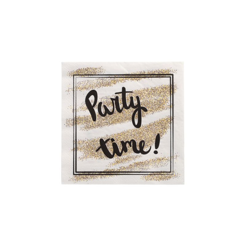 Servietten, 3-lagig 1/4-Falz 33 x 33 cm "Party Time" - Bild 1