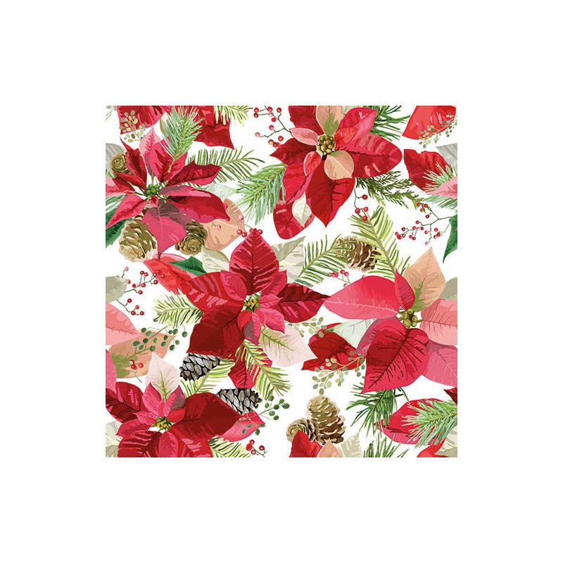 Servietten, 3-lagig 1/4-Falz 33 x 33 cm "Winter Poinsetta" - Bild 1