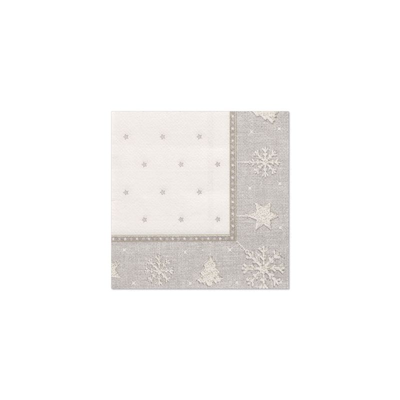 Servietten "ROYAL Collection" 1/4-Falz 25 x 25 cm silber "X-Mas" - Bild 1