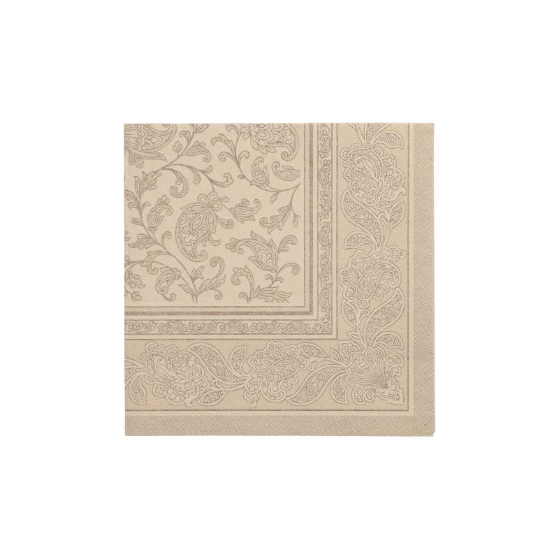 Servietten "ROYAL Collection" 1/4-Falz 40 x 40 cm sand "Ornaments" - Bild 1