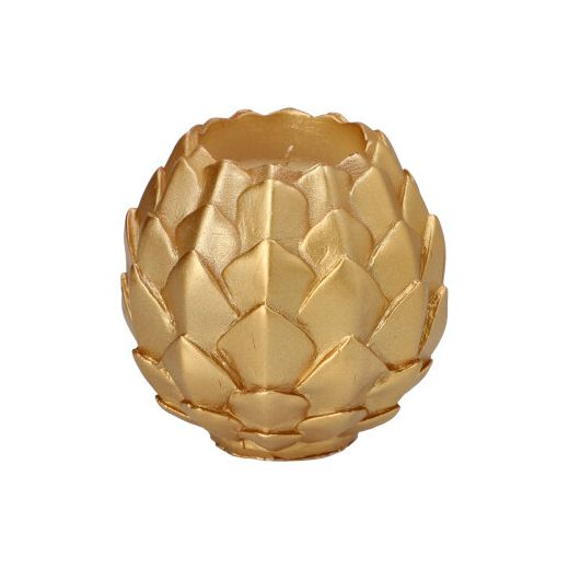 Kugelkerze Ø 10 cm gold "Pine Cone" 1