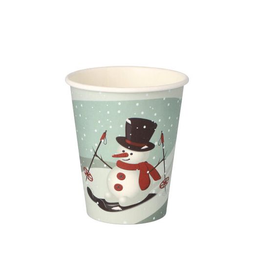 Trinkbecher, Pappe "To Go" 0,2 l Ø 8 cm · 9,2 cm "Snowtime" 1