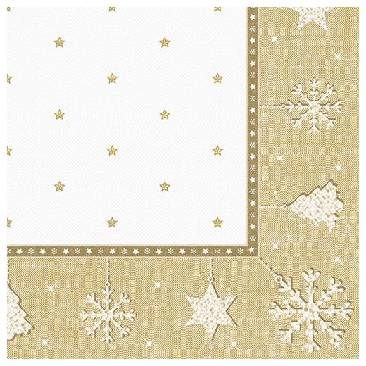 Servietten "ROYAL Collection" 1/4-Falz 40 cm x 40 cm gold "X-Mas" 1