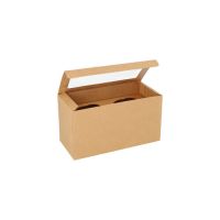 Cupcake-Kartons eckig 10 cm x 18,5 cm x 8,5 cm mit Sichtfenster aus PLA