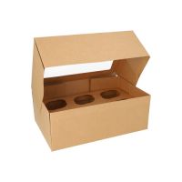 Cupcake-Kartons eckig 10 cm x 27 cm x 17,5 cm mit Sichtfenster aus PLA