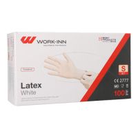 "WORK-INN" Handschuhe, Latex gepudert "White" weiss - natur Größe S
