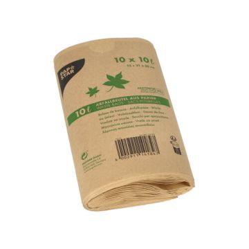 Abfallbeutel Kraftpapier 10 l 35 cm x 21 cm x 15 cm braun