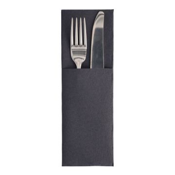 Servietten "ROYAL Collection" 48 cm x 30 cm schwarz mit Besteckfalz