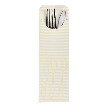 Bestecktaschen 23,5 cm x 7,3 cm creme inklusive farbiger Bistro Serviette