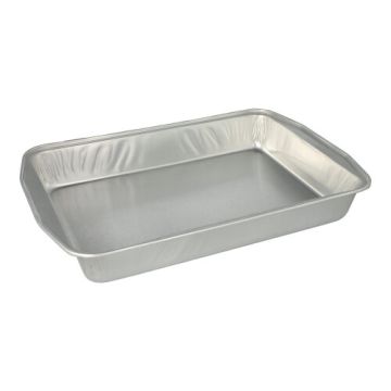 Bratschalen, Alu eckig 3,15 l 5 cm x 25 cm x 36,6 cm silber