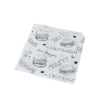 Hamburger-Tüten, Pergament-Ersatz 13,5 cm x 13 cm weiss fettdicht