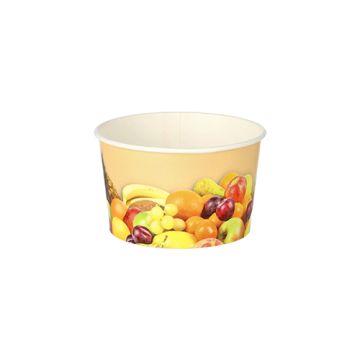 Eisbecher, Pappe rund 125 ml Ø 8 cm · 4,8 cm "Früchte"