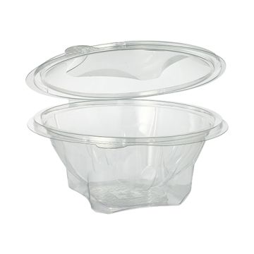 Feinkost- und Salatschalen mit Klappdeckel, R-PET rund 750 ml Ø 17,4 cm · 7,3 cm glasklar