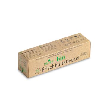 "Naturapackaging" Frischhaltebeutel Mater-Bi 4 l 24 cm x 40 cm in Faltschachtel