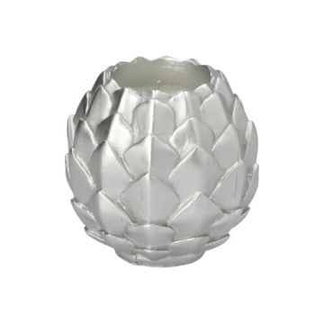 Kugelkerze Ø 10 cm silber "Pine Cone"