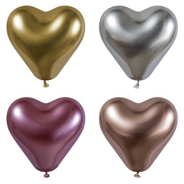 Luftballons Ø 28 cm farbig sortiert "Glossy Heart" large