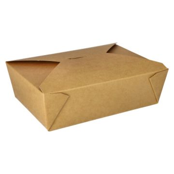 Lunchboxen, Pappe "pure" 2000 ml 6,4 cm x 14 cm x 19,7 cm braun