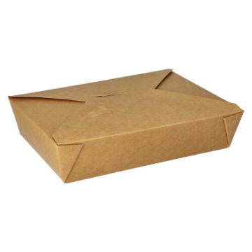 Lunchboxen, Pappe "pure" 1500 ml 4,8 cm x 14 cm x 19,5 cm braun