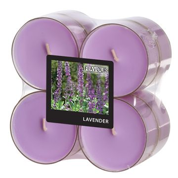 "Flavour by GALA" Maxi Duftlichte Ø 59 mm · 24 mm violett - Lavender in Polycarbonathülle