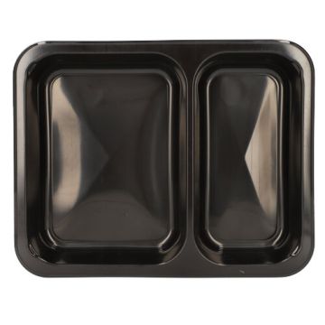 Mikrowellenschalen, PP 2-geteilt 866 ml 3,2 cm x 22,7 cm x 17,8 cm schwarz