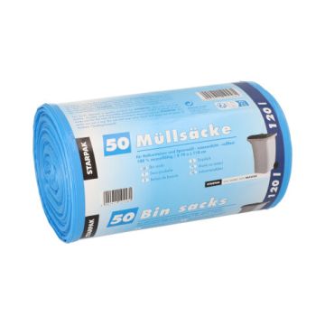 Müllsäcke, HDPE 120 l 110 cm x 70 cm blau