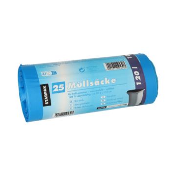 Müllsäcke, HDPE 120 l 110 cm x 70 cm blau