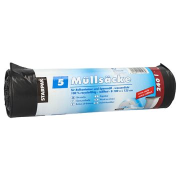 Müllsäcke, LDPE 240 l 125 cm x 100 cm schwarz