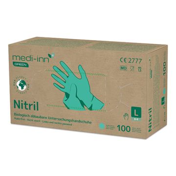 "Medi-Inn® GREEN" Handschuhe, Nitril puderfrei grün Größe L, biologisch abbaubar