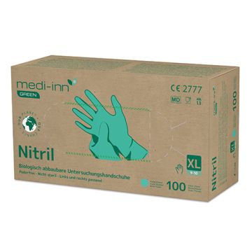 "Medi-Inn® GREEN" Handschuhe, Nitril puderfrei grün Größe XL, biologisch abbaubar