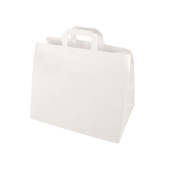 Tragetaschen, Papier 27 cm x 32 cm x 21,5 cm weiss mit Tragegriff