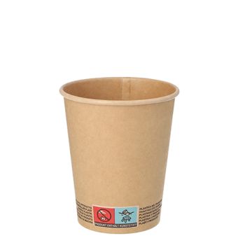 Trinkbecher, Pappe 0,2 l Ø 8 cm · 9,2 cm braun