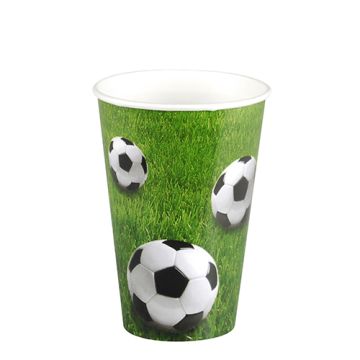 Trinkbecher, Pappe 0,2 l Ø 7 cm · 9,7 cm "Football"