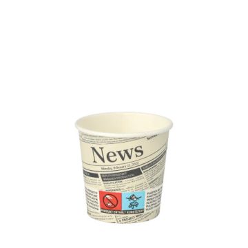 Trinkbecher, Pappe "To Go" 0,1 l Ø 6 cm · 6 cm weiss "Newsprint"