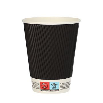 Trinkbecher, Pappe "To Go" 0,3 l Ø 9 cm · 11 cm Ripple Wall