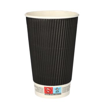 Trinkbecher, Pappe "To Go" 0,4 l Ø 9 cm · 13,7 cm Ripple Wall