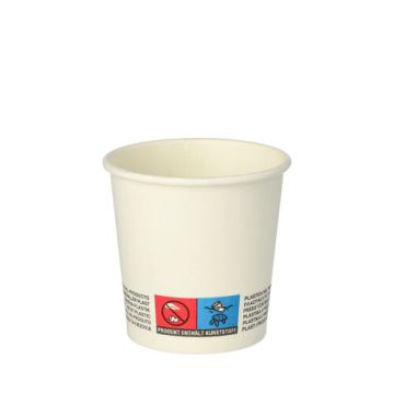 Trinkbecher, Pappe "To Go" 0,1 l Ø 6 cm · 6 cm weiss