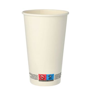 Trinkbecher, Pappe "To Go" 0,4 l Ø 9 cm · 13,9 cm weiss