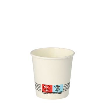 Trinkbecher, Pappe 0,1 l Ø 6 cm · 6 cm weiss