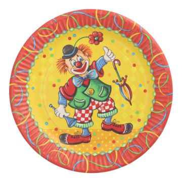 Teller, Pappe rund Ø 23 cm "Clown"