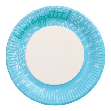 Teller, Pappe rund Ø 23 cm blau "Table Pleasures"