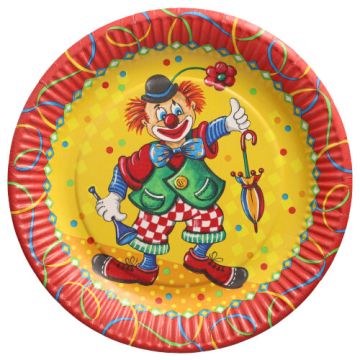 Teller, Pappe rund Ø 23 cm "Clown"