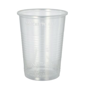 Trinkbecher, PP 0,4 l Ø 9,5 cm · 12,2 cm transparent mit Schaumrand