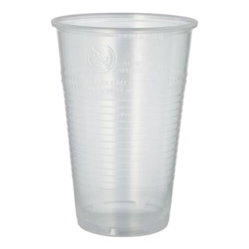 Trinkbecher, PP 0,5 l Ø 9,5 cm · 13,7 cm transparent mit Schaumrand