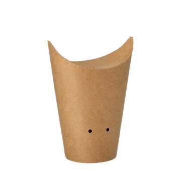 Pommes-Frites-Schütte, Pappe rund Ø 6 cm · 14 cm braun klein