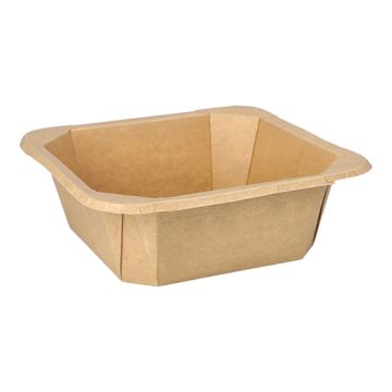 Lunchboxen, Pappe eckig 1200 ml 6 cm x 18 cm x 18 cm braun